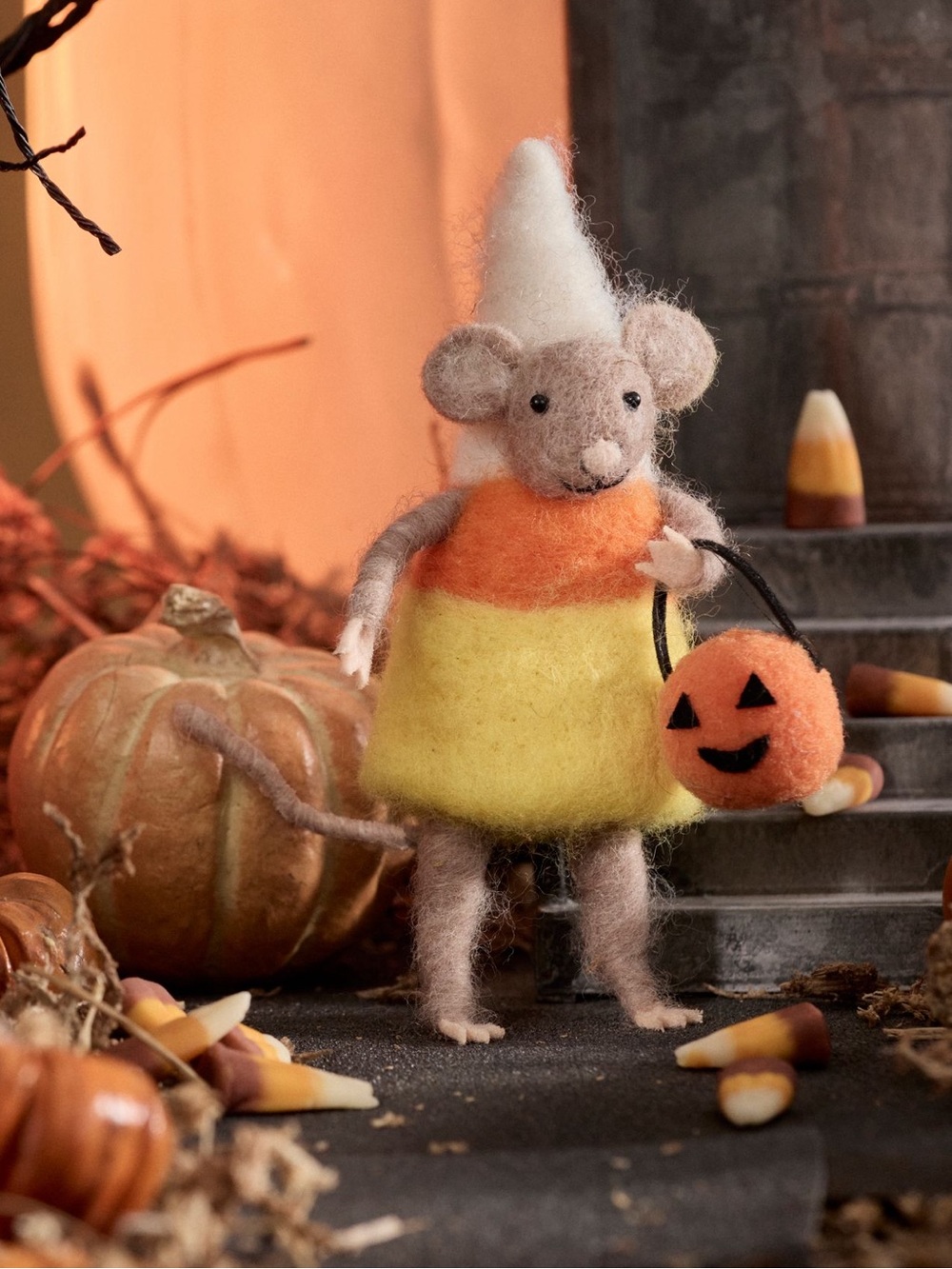 Anthropologie Terrain Candy Corn Mouse Felt Critter